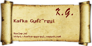 Kafka Györgyi névjegykártya